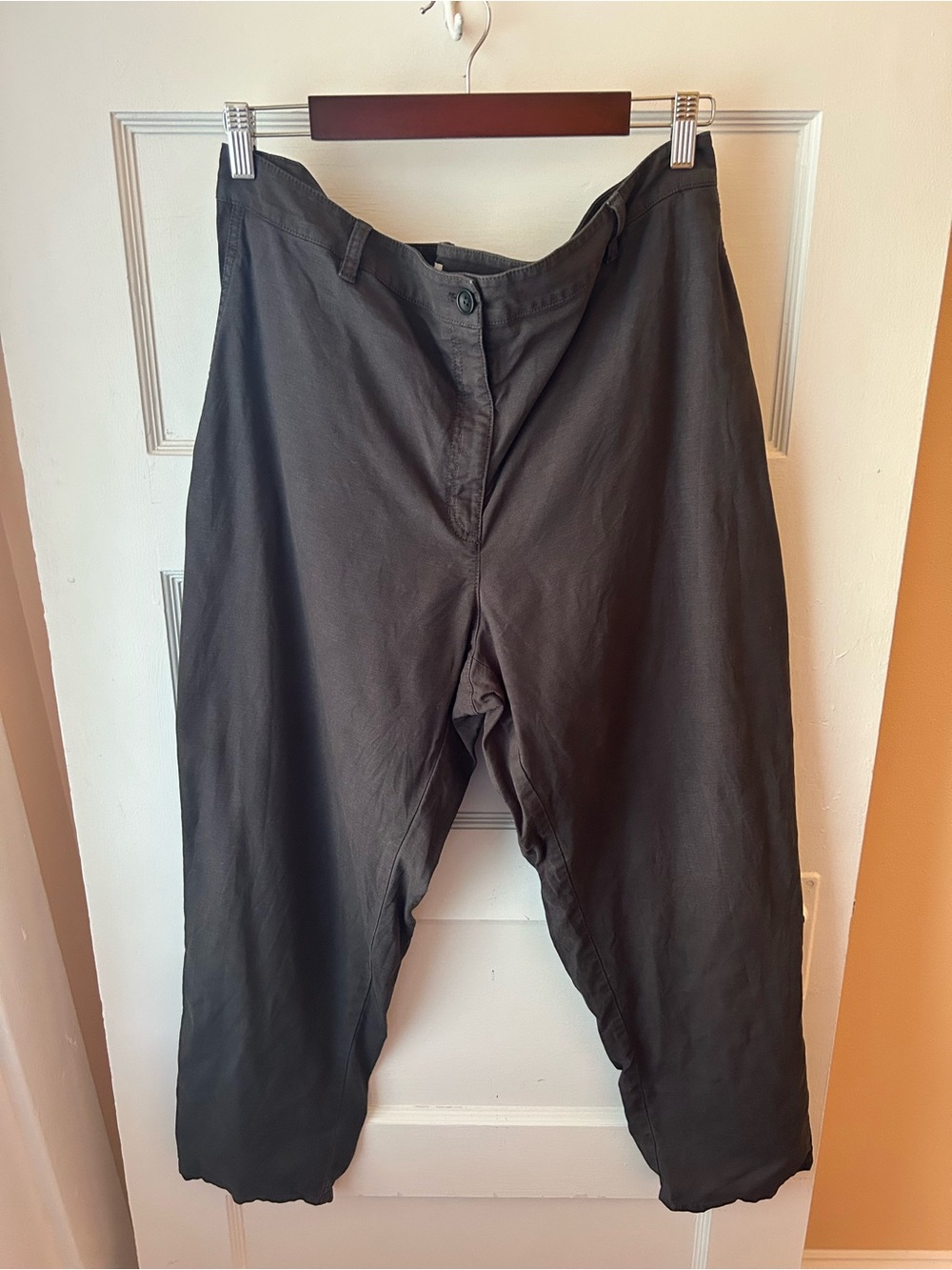 Eileen Fisher Cotton/Hemp Charcoal Trousers